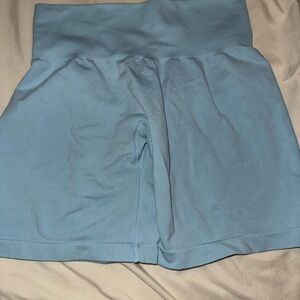 Women's Blue High-Waisted Shorts